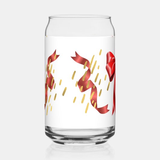 boog rood met gouden stippen blikvorm glas (Voorkant)