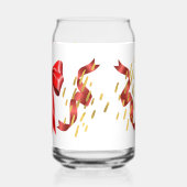 boog rood met gouden stippen blikvorm glas (Achterkant)