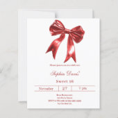 Boog rood wit Sweet 16 uitnodiging (Voorkant)