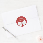 Boog rood wit Verjaardag Ronde Sticker (Envelop)