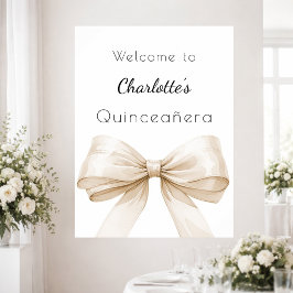 Boog roombeige Quinceanera-welkom Poster
