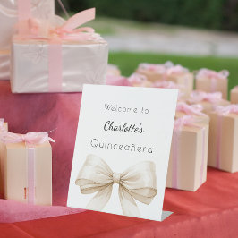 Boog roombeige Quinceanera welkom Reclamebord Met Voetstuk