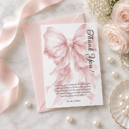 Boog Roze Baby Shower Bedankkaart