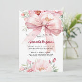 Boog roze bloemen elegant Vrijgezellenfeest Kaart (Staand voorkant)