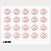 Boog roze bloemen Quinceanera Ronde Sticker (Vel)