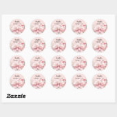 Boog roze bloemen Sweet 16 Ronde Sticker (Vel)