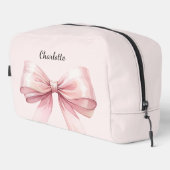 Boog roze elegante naam toilettasje (Rechterhoek)