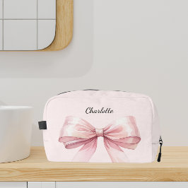Boog roze elegante naam toilettasje