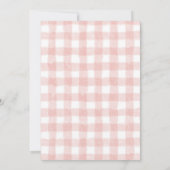 Boog Roze Gingham Pompoen 1e Verjaardag Kaart (Achterkant)
