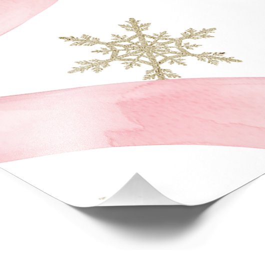 Boog Roze Koude Buiten Baby shower Welkom Teken Foto Afdruk (Hoek)