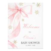 Boog Roze Koude Buiten Baby shower Welkom Teken Foto Afdruk (Voorkant)