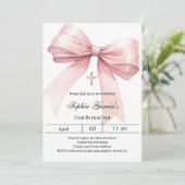 Boog roze meisje Bevestiging Kaart (Staand voorkant)