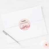 Boog roze Quinceanera Ronde Sticker (Envelop)