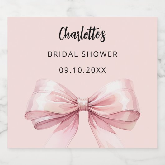 Boog roze Vrijgezellenfeest Sparkling Wijnetiket (Enkel label)