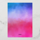 Boog Script Liefde Geschilderd Roze Blauw Verticaa Folie Feestdagenkaart (Achterkant)