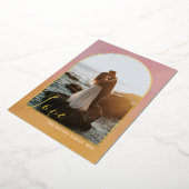 Boog Script Liefde Geschilderd Roze Goud Verticaal Folie Feestdagenkaart (Gedraaid)