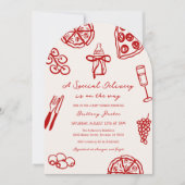 Boog speciale levering op de weg Pizza Baby shower Kaart (Voorkant)