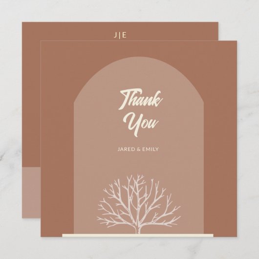 Boog Stijl Natuur bruiloft Dank u kaart (Voorkant / Achterkant)