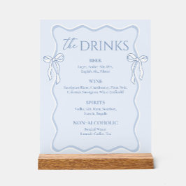 Boog Stof Blauw Bruiloft Drank Bar Acryl Bord