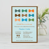 Boog Stropdas Baby shower Uitnodiging (Staand voorkant)