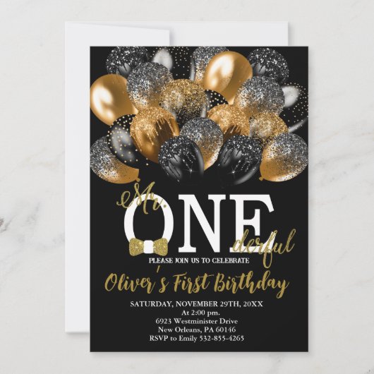 Boog Stropdas, ballonnen 1e dag, Mr. Onederful Ver Kaart (Voorkant)