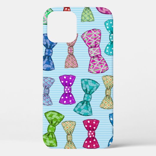Boog stropdas, blauwe strepen, waterverf. Case-Mate iPhone case (Achterkant)