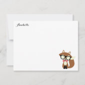 Boog Stropdas en Bril Hipster Fox Dank u Opmerking Kaart (Voorkant)
