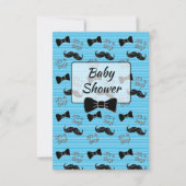 Boog Stropdas en snor Baby shower Uitnodiging (Voorkant)
