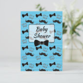 Boog Stropdas en snor Baby shower Uitnodiging (Staand voorkant)