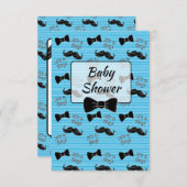Boog Stropdas en snor Baby shower Uitnodiging (Voorkant / Achterkant)