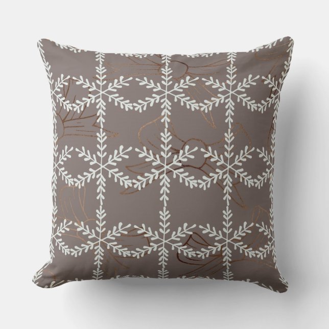 Boog Stropdas Folie Designer/Snowflake Pillow Kussen (Voorkant)