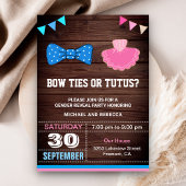 Boog Stropdassen of Tutus Gender Reveal Party Kaart