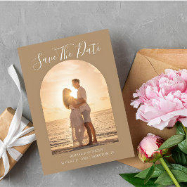 Boog Sunset Beach Modern Stel Fotohuwelijk Save The Date