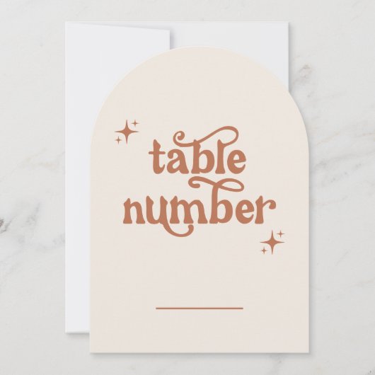 Boog Trouwtafel Nummers Kaart (Voorkant)