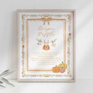 Boog val in liefde baby shower luier raffel bord poster