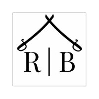 Boog van Sabres Militaire Bruiloft 2 Initiaal Mono