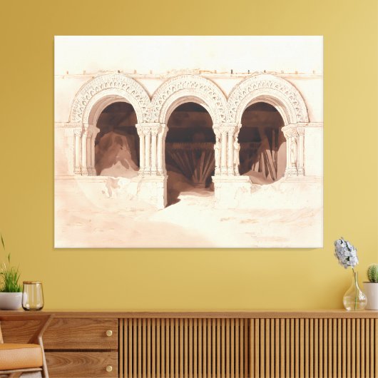 Boog van St. Georges de Boscherville Canvas Afdruk (Insitu (Woonkamer))