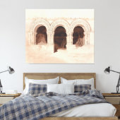 Boog van St. Georges de Boscherville Canvas Afdruk (Insitu (Slaapkamer))