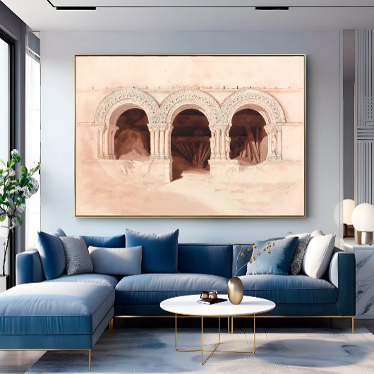 Boog van St. Georges de Boscherville Canvas Afdruk