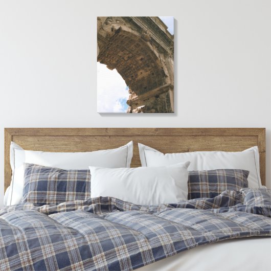 Boog van Titus, Rome - Ingewikkelde Canvas Print (Insitu (Slaapkamer))