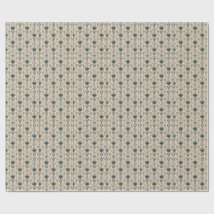 Boog Verguld Teal Deco Abstract Geometrisch Patroo Cadeaupapier
