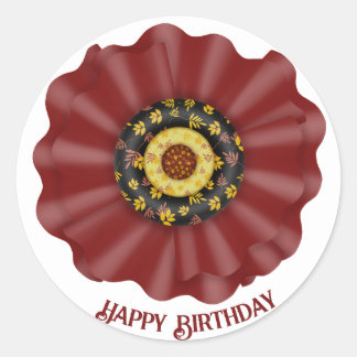 Boog voor verjaardag ronde sticker