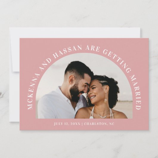 Boog Vorm Save the Date Huwelijksaankondiging (Voorkant)