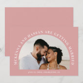 Boog Vorm Save the Date Huwelijksaankondiging (Voorkant / Achterkant)