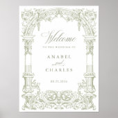  boog wijnstokken Lijst bruiloft welkom Poster (Voorkant)