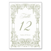  boog wijnstokken Lijst Sage Groene bruiloft Kaart (Achterkant)