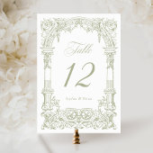  boog wijnstokken Lijst Sage Groene bruiloft Kaart