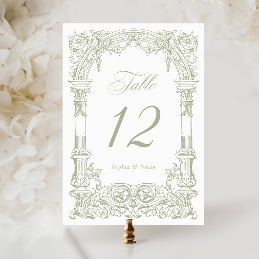  boog wijnstokken Lijst Sage Groene bruiloft Kaart