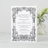  boog wijnstokken Ornament Lijst Elegant Kraft Kaart (Staand voorkant)