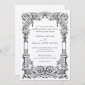  boog wijnstokken Ornament Lijst Elegant Kraft Kaart (Voorkant / Achterkant)